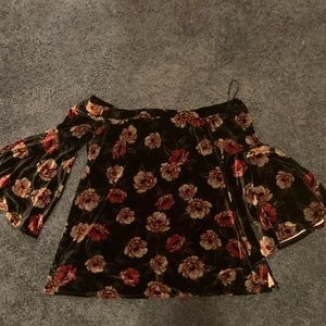 Velvet, off shoulder sweater